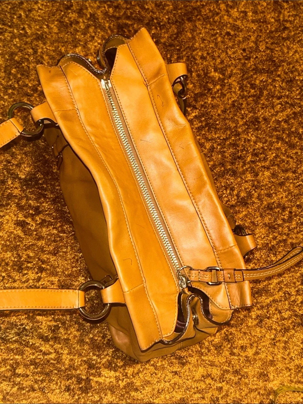 Coach Leather Shoulder Bag in Caramel
